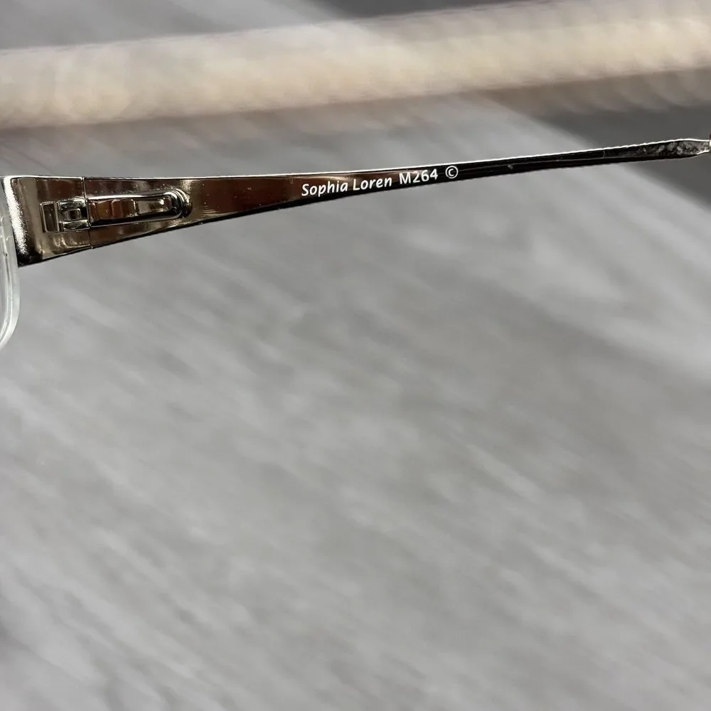 Sophia Loren Eyeglasses Frame M264 Zyloware 168 Rose Gold Metal Half Rim 49-17